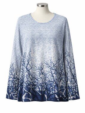 Victoria Tunic Y2K Tree Branch Blue XL/XXL Naturecore Rustic Cozy Fairy Grunge
